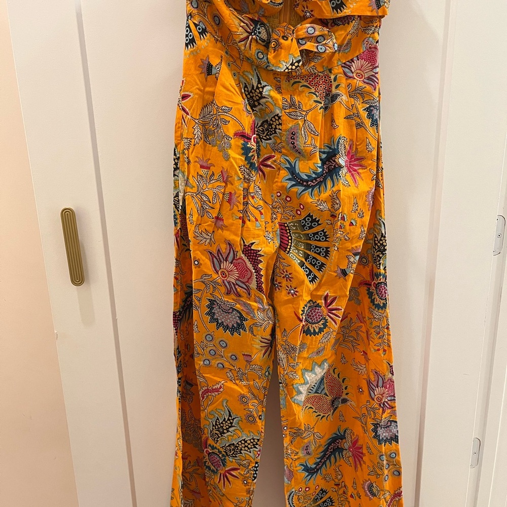 Floral Orange Jumpsuit
